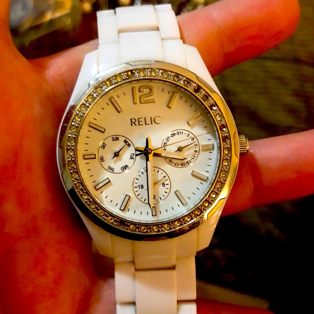 Relic white watch